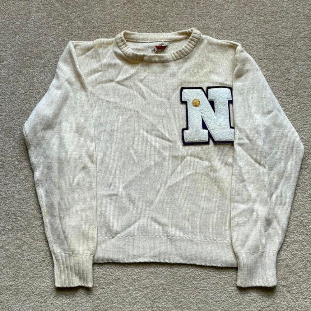 Northwestern Wool Varsity Sweater True‎ Vintage 1950s/1960s Dehen Women's Medium